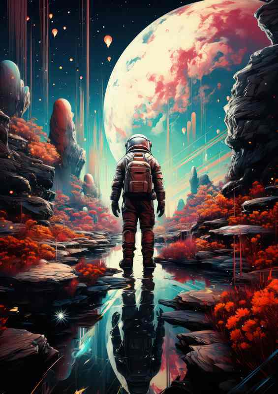 Beyond the Stars Astronauts Intergalactic Journey | Metal Poster