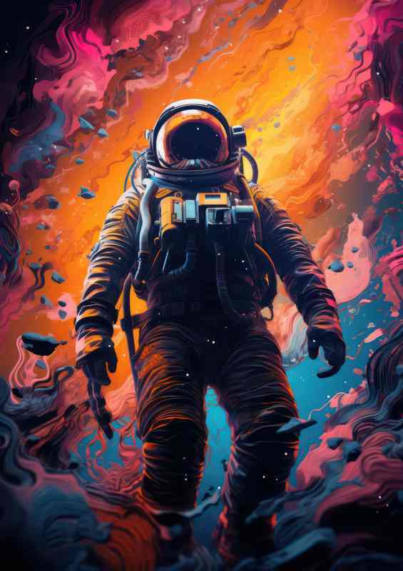 Beyond the Universe Astronauts Journey to the Stars | Metal Poster