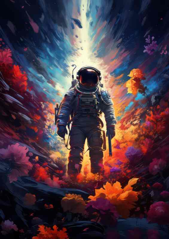 Celestial Explorer Mans Journey to the Stars | Metal Poster