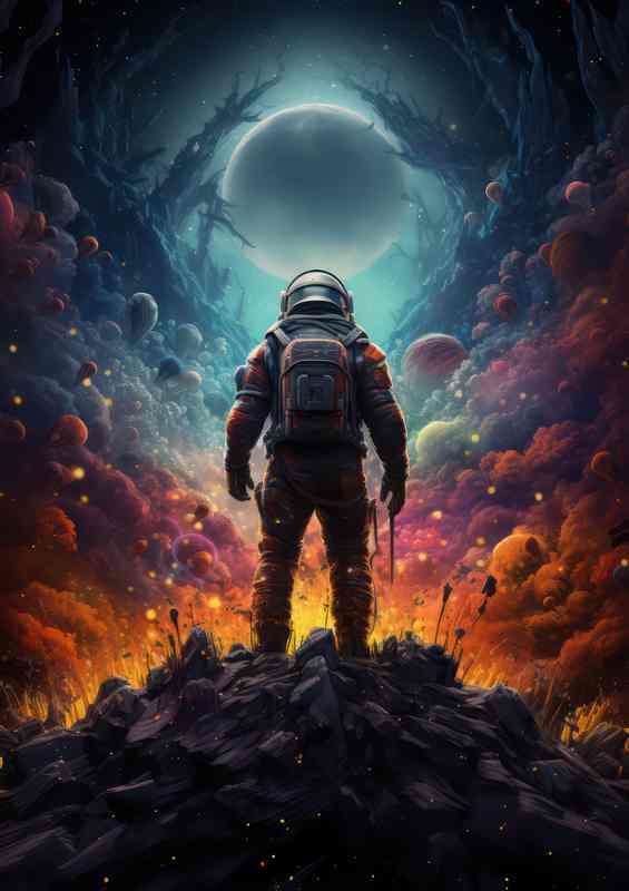 Celestial Pioneer The Astronauts Journey | Metal Poster