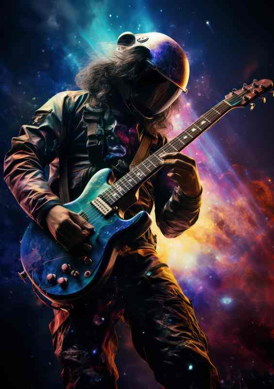 Cosmic Journeys Probing the guitar | Metal Poster