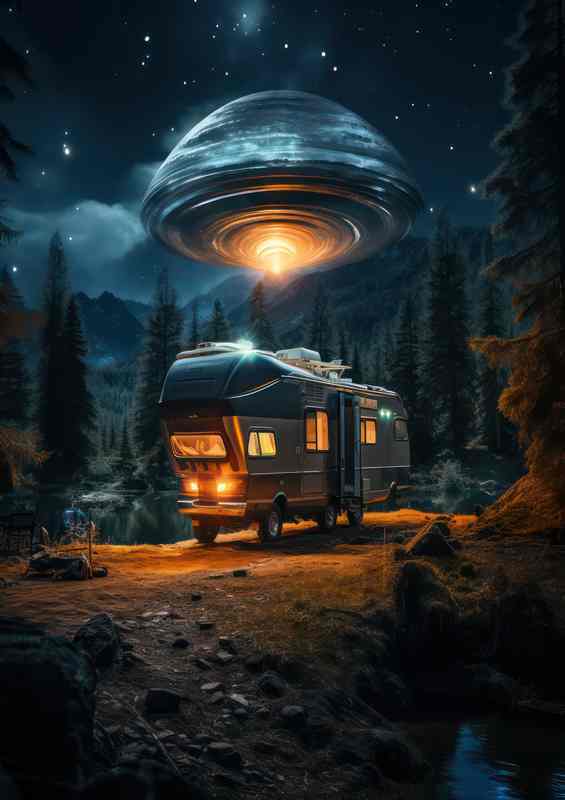 Cosmic Visitors Unearthing UFO Secrets | Metal Poster