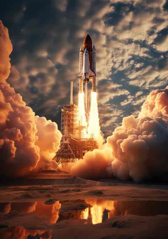 Ignition Sequence The Thrill of Space Rocket Lift offs | Metal Poster