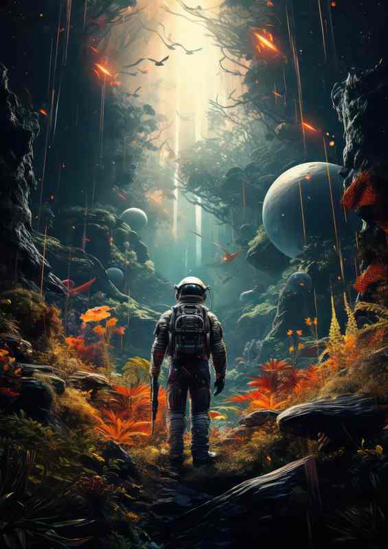 Infinite Explorer Astronauts Metal Poster