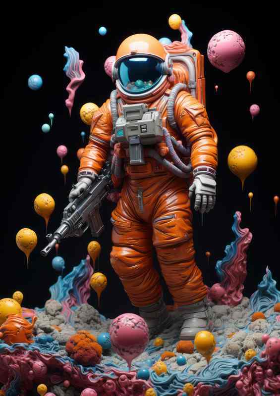 Infinite Explorer Astronaut’s Quest in the Cosmos | Metal Poster