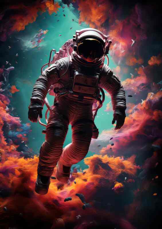 Intergalactic Odyssey Astronauts Stellar Journey | Metal Poster