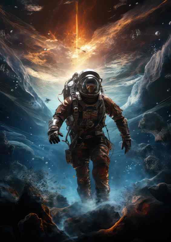 Interstellar Explorer Astronauts Journey to the Stars | Metal Poster