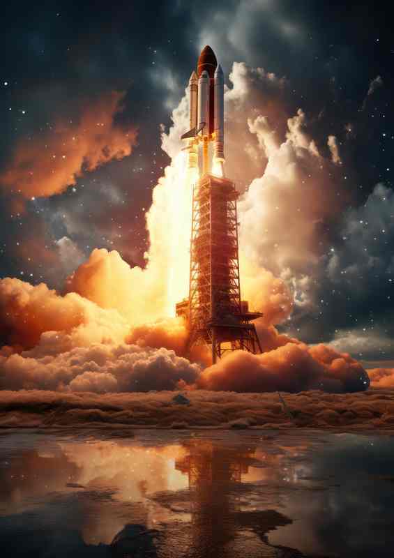 Lift off Legacies Historic Moments in Rocket Launches | Metal Poster