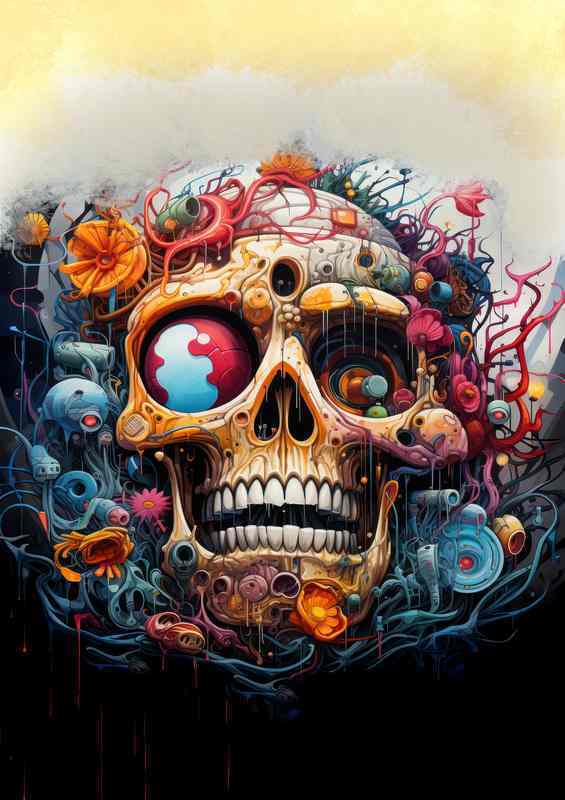 Crazy skull explosion | Metal Poster