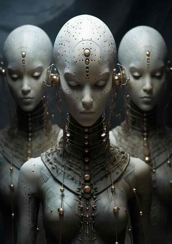 Otherworldly Entities Exploring Alien Existence | Metal Poster
