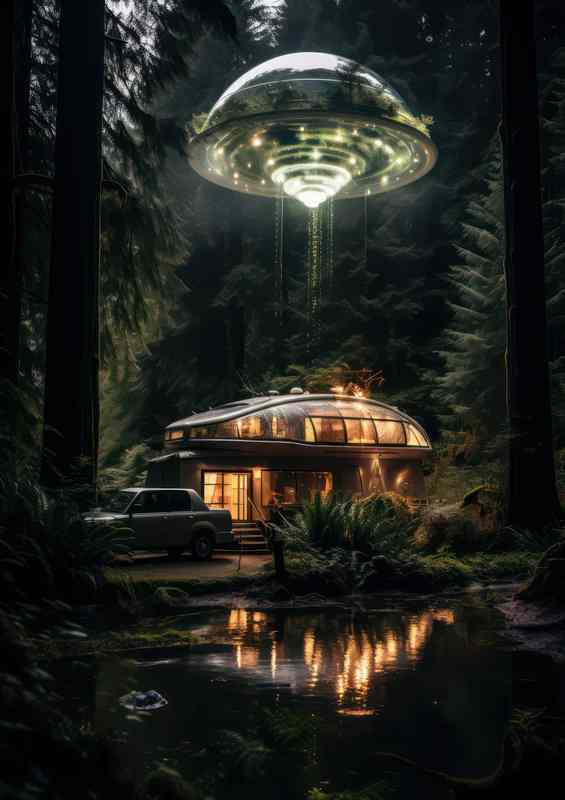 Otherworldly Intruders Investigating UFO Appearances | Metal Poster