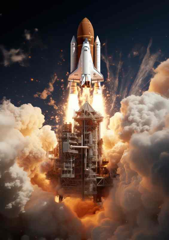 Pioneering Rocket Launches to Outer Space | Metal Poster