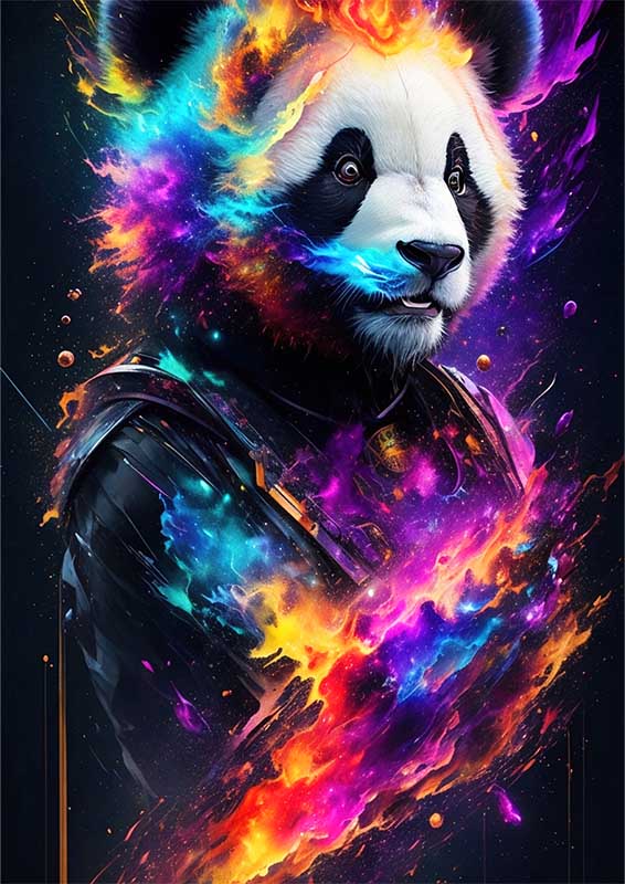 Cheeky Panda Galaxy Metal Poster