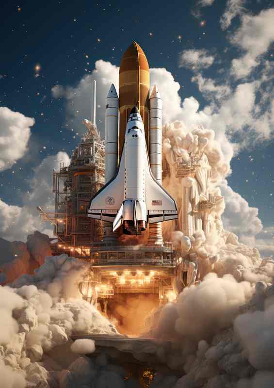 Stellar Journeys Rocket Launches | Metal Poster