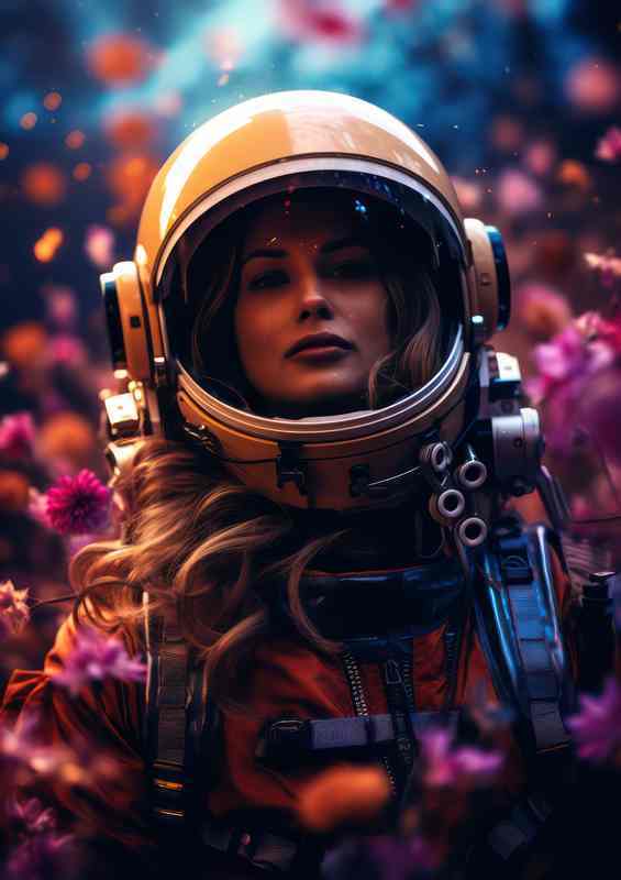 Stellar Sojourn Astronauts Adventure in Space | Metal Poster