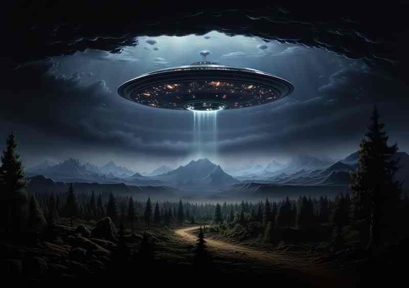 Galactic Encounters Unraveling UFO Secrets | Metal Poster