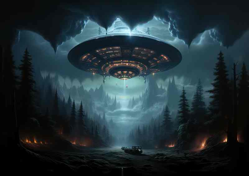 UFO Unveiled Exploring Alien Encounters | Metal Poster