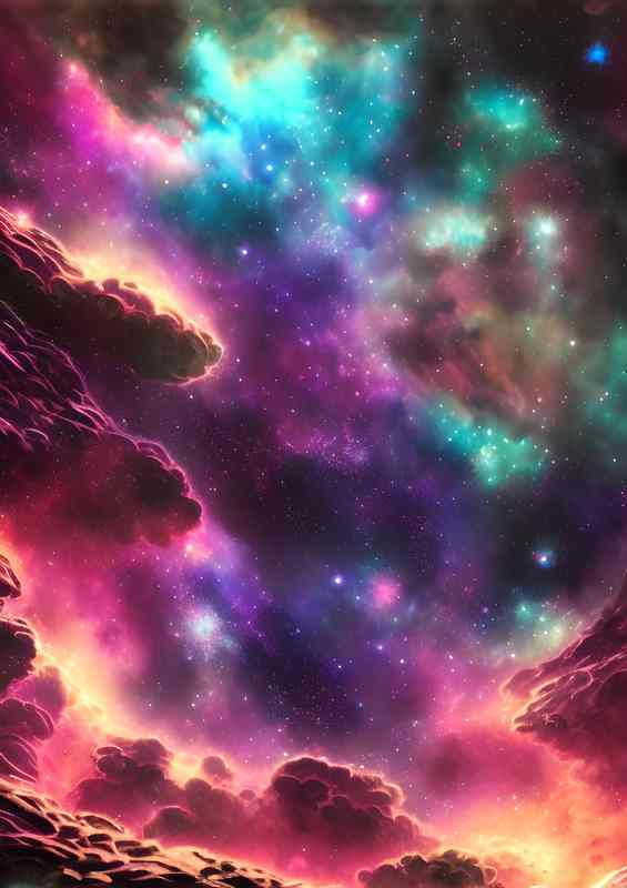 Celestial Spectacle The Magnificence of Space Nebula | Metal Poster