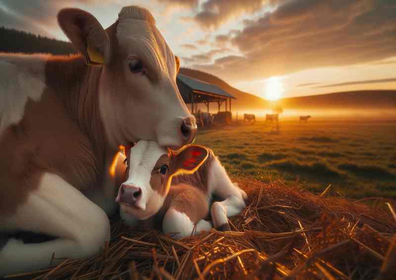 Cuddle Farm Calf | Metal Poster