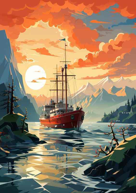 Golden Hour Sail Sunsets Blissful Cruise | Metal Poster