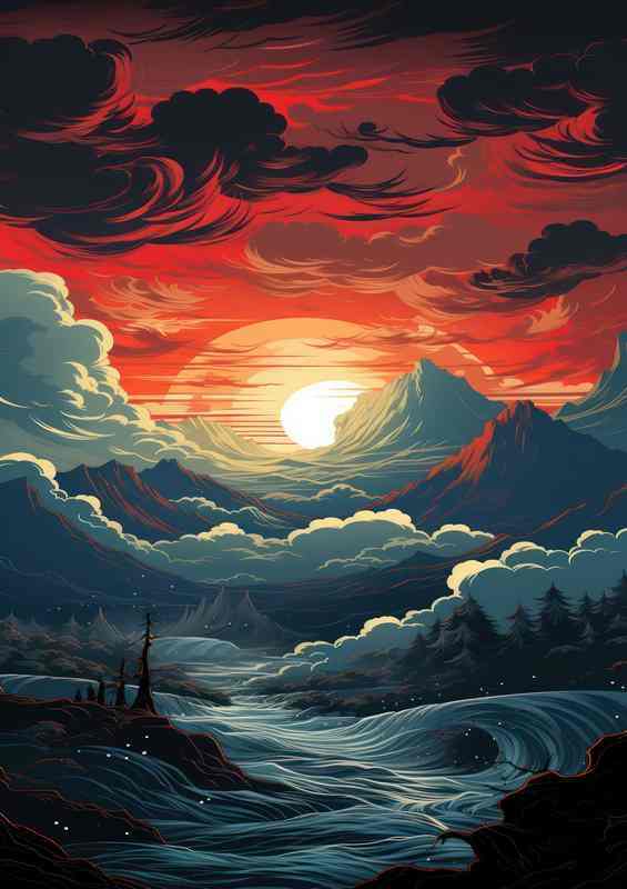 Spectacle of Hues Wild and Colorful Seas | Metal Poster