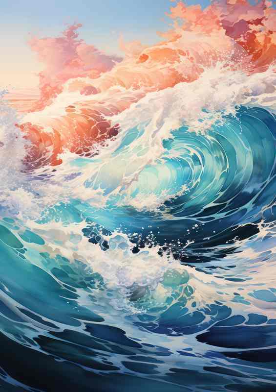 Storms Palette Colorful Sea in Commotion | Metal Poster