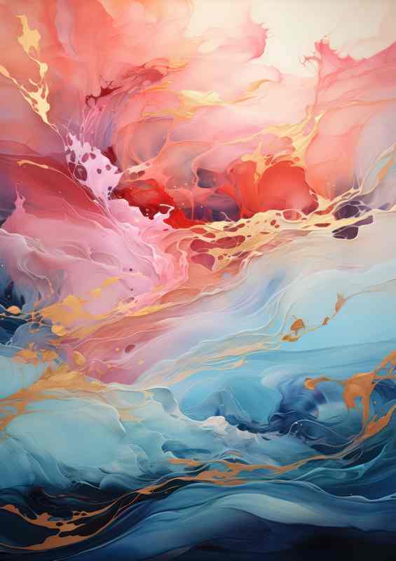 Vivid Turbulence Colorful Palette of Seas | Metal Poster
