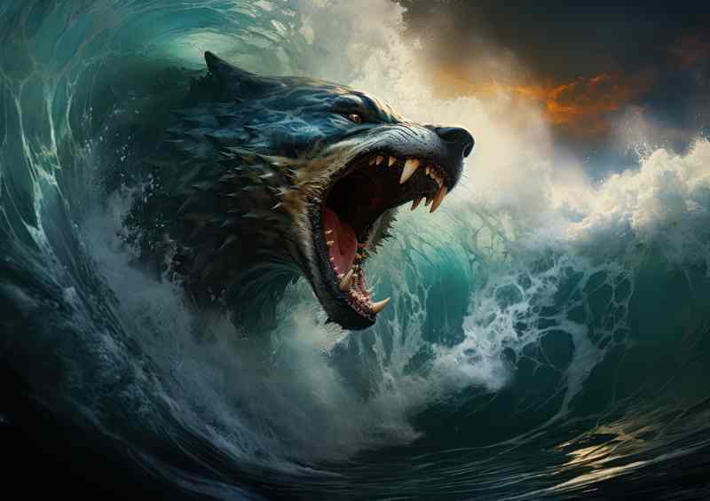 Majestic Sea Waves Show Their Power | Metal Poster