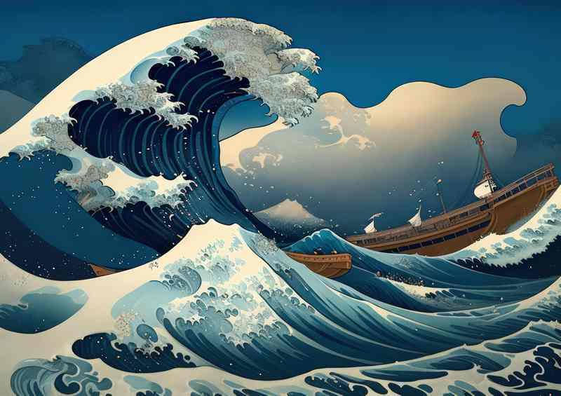 The wave of a fisherman | Metal Poster