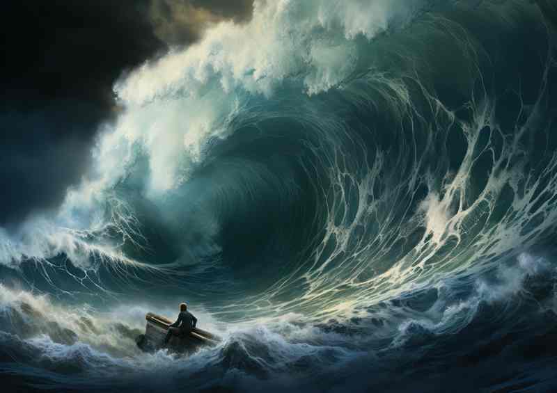 Turbulent Waters, Mighty Waves in Motion | Metal Poster