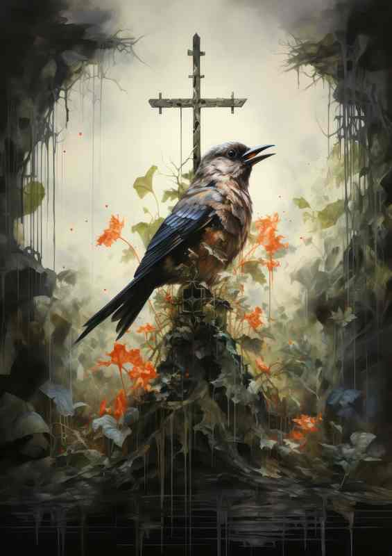 Divine Aviary Birds & Flowers | Metal Poster