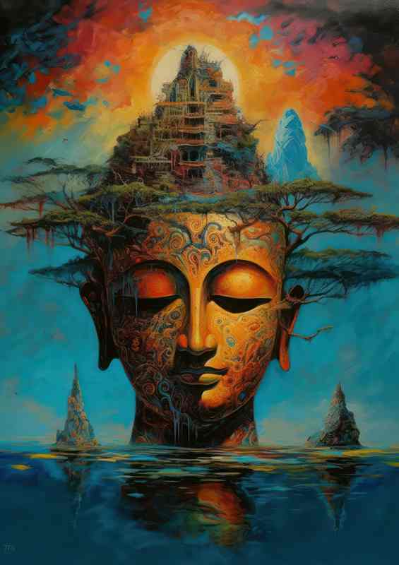 Boundless Love The Mystical Buddhas Embrace | Metal Poster