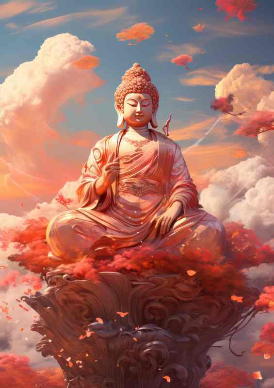 Buddhas Embrace Experiencing the Grace of Enlightenment | Metal Poster