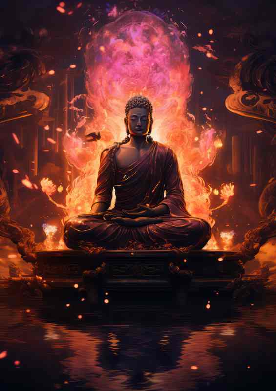 Celestial Grace Buddha Metal Poster