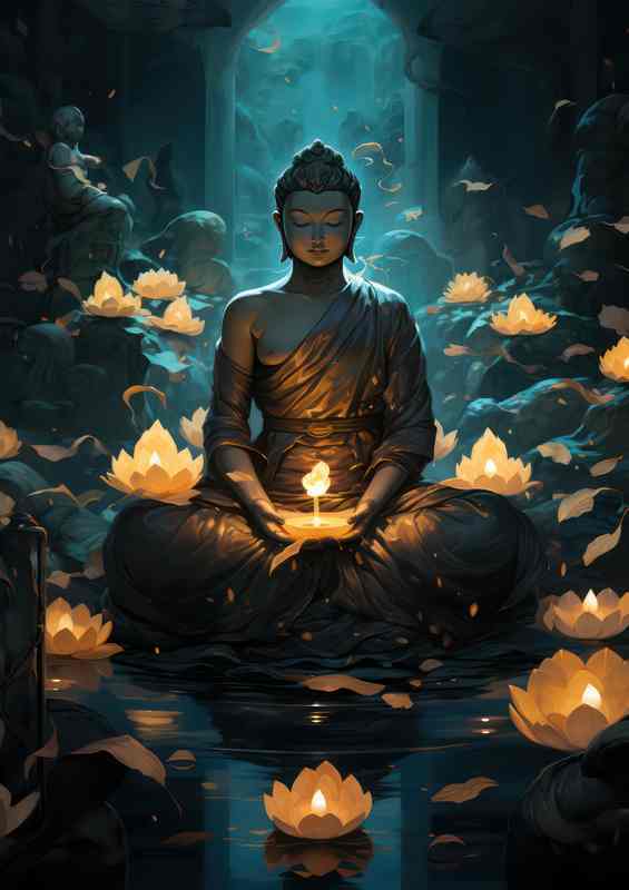 Dive into the Deep The Enlightened World of Buddha | Metal Poster