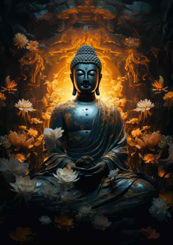 Experience the Blissful Path of Buddhas Teachings | Metal Poster