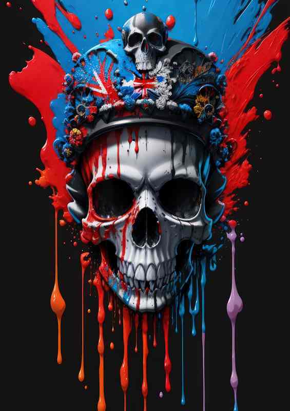 Midnights Manuscript Writing the Macabre english skull | Metal Poster