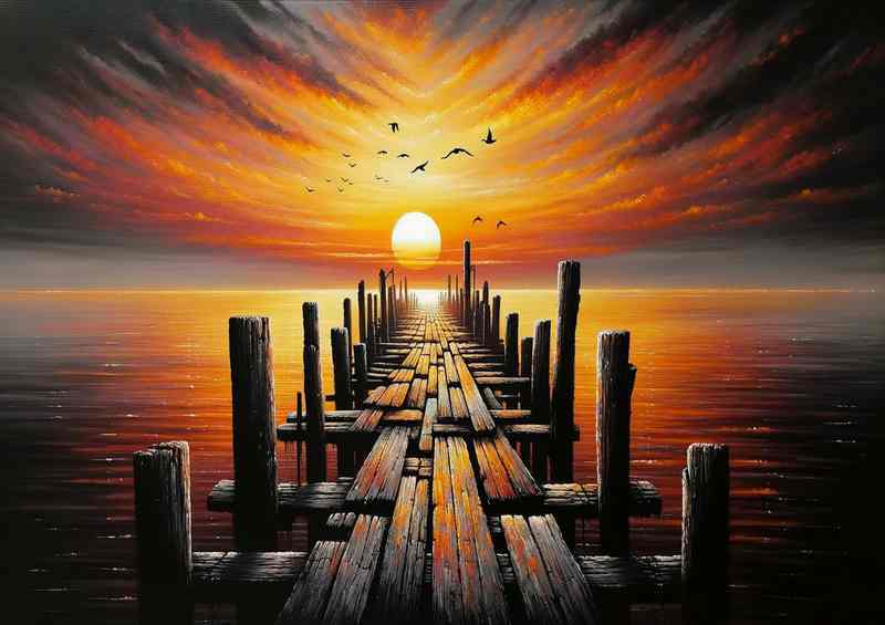 Twilight Tranquillity a jetty | Metal Poster