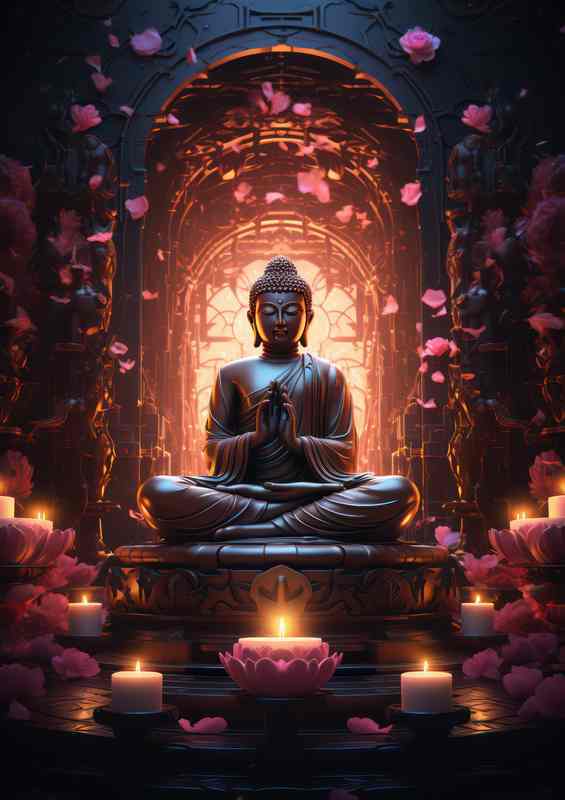 The Mystical Essence of Buddhas Illuminated Path | Metal Poster