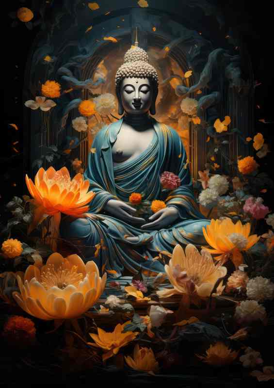 The Radiant Aura of Buddha Discovering Divine Grace | Metal Poster