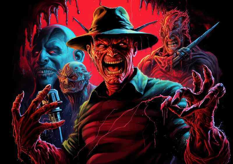 Freddy krueger And Friends Horror | Metal Poster