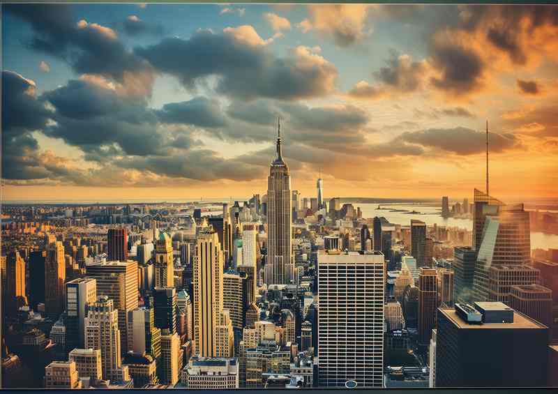 New York City skyline at sunset | Metal Poster