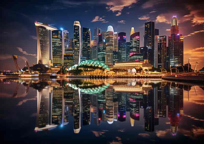 Singapores City Cityscape Snaps Skylines in Focus | Metal Poster