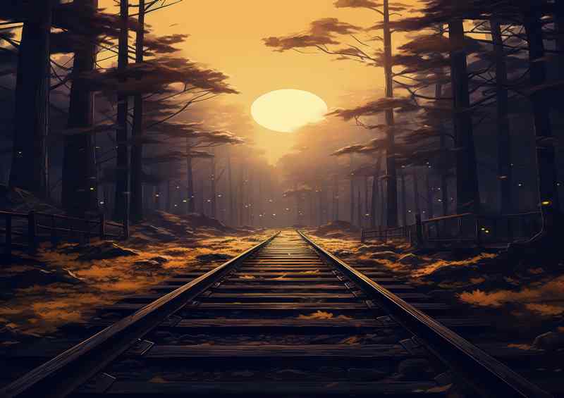 Sunset Rail Metal Poster