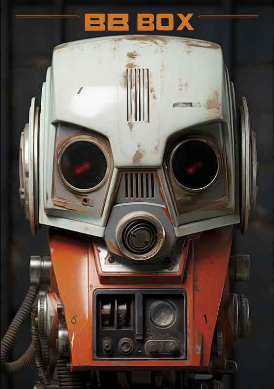 Abstract Automation Cybernetic Faces | Metal Poster