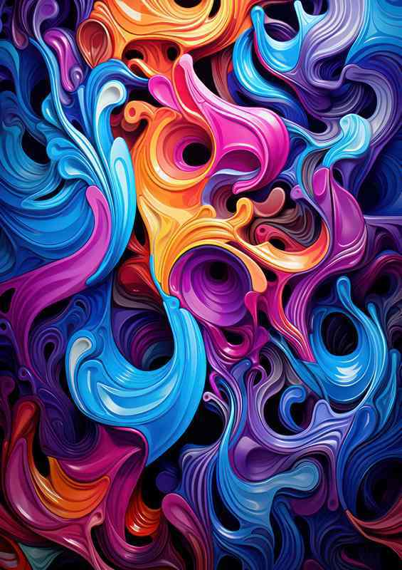 Abstract Color Fantasy A Wonderland of Shapes | Metal Poster