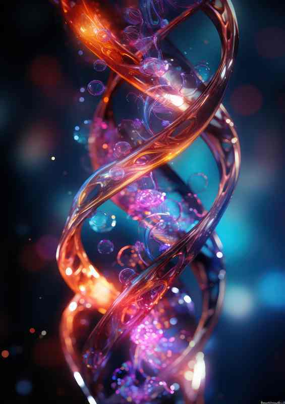Abstract Phenomena DNA Metal Poster