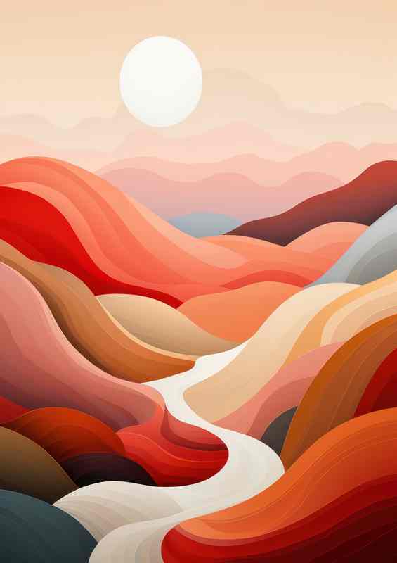Lustrous Landscapes Abstract Horizons and Beyond | Metal Poster