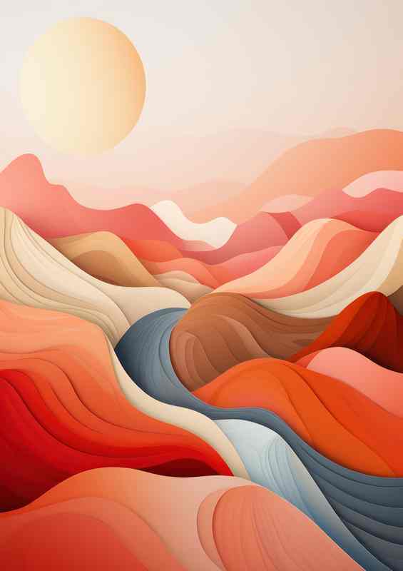 Lustrous Landscapes Illuminating the Abstract Realm | Metal Poster