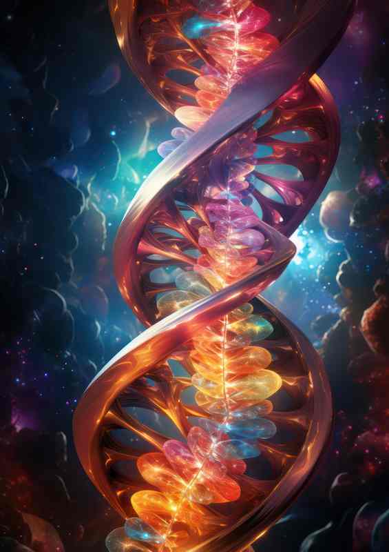Radiant Color Waves DNA The Way Of Life | Metal Poster
